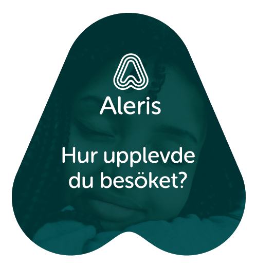 Flyers "Hur upplevde du besöket" Aleris logo-formade 4+4 100 st/fp