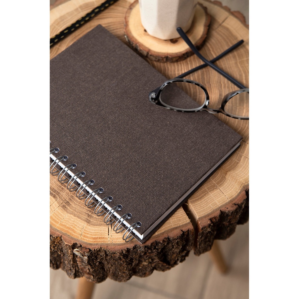 Bok Bigso A5 linj canvas brun