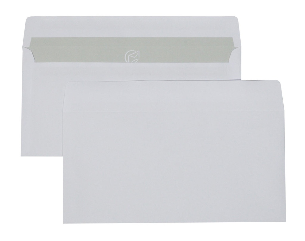 Kuvert E65 vit sh 90g 500/kt