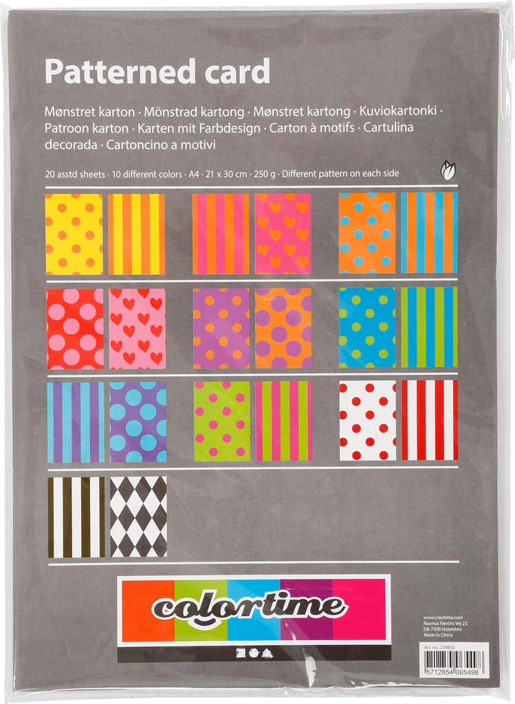 Kartong mönstrad mix 250g 20fp