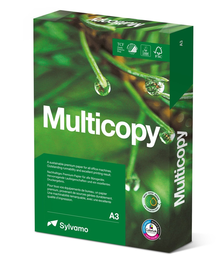 Papper Multicopy A3 80g 500/pk