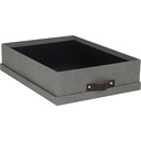 Brevbox Oskar canvas grå