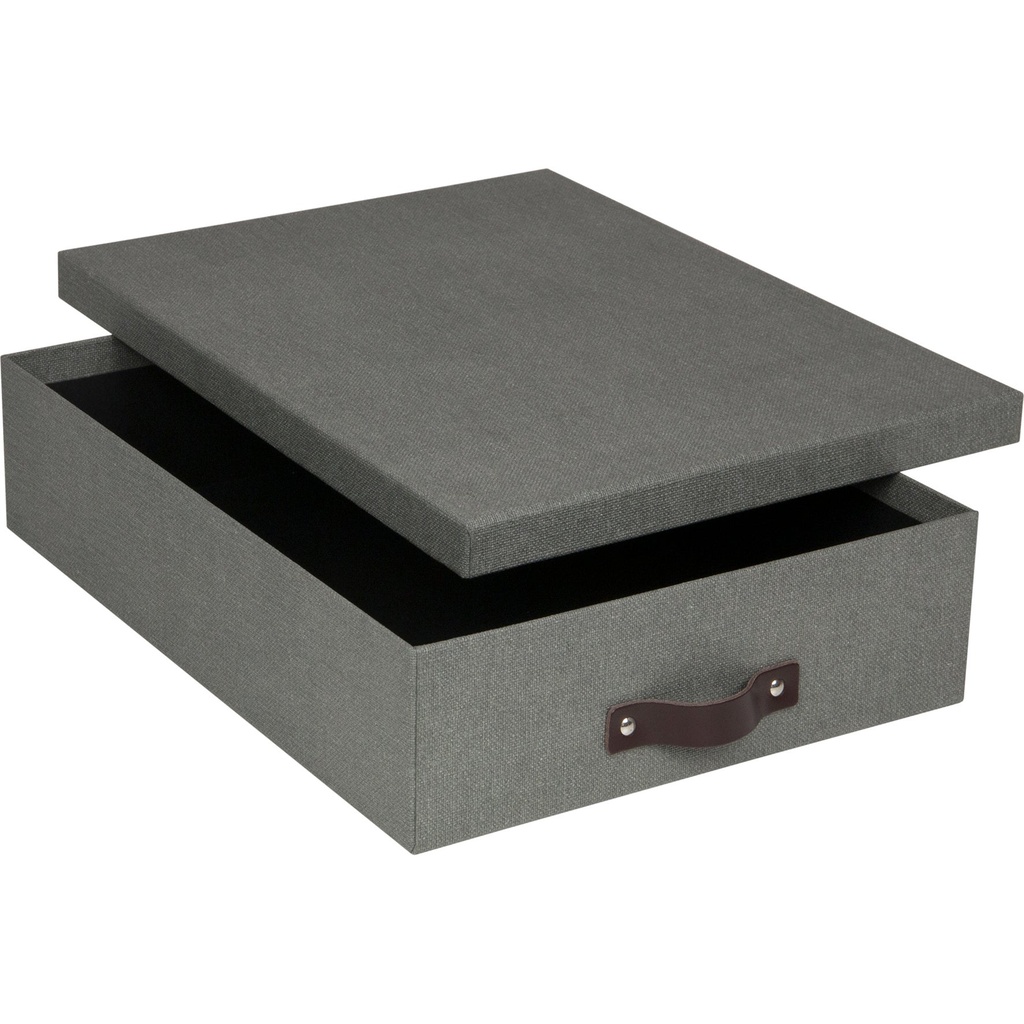 Brevbox Oskar canvas grå