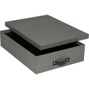 Brevbox Oskar canvas grå