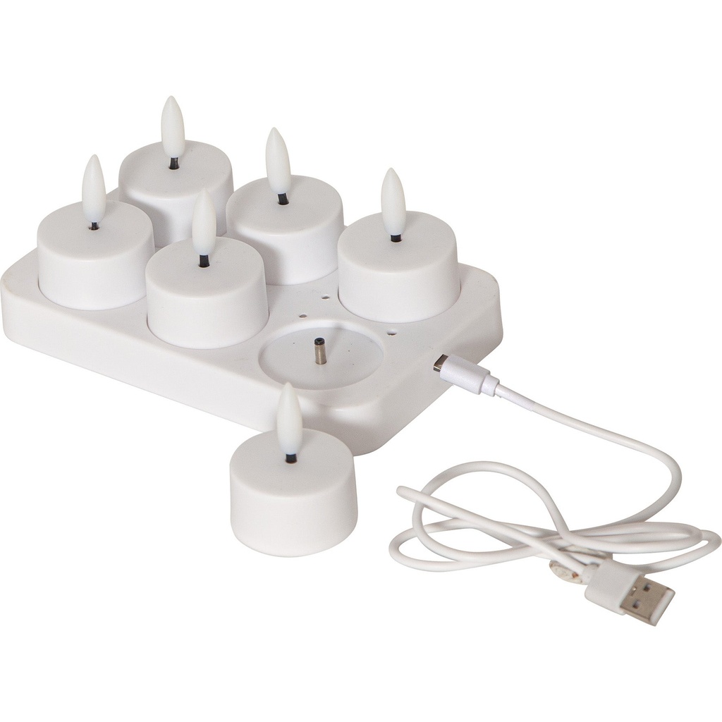 LED Värmeljus Charge  6-pack