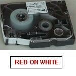 Märkband TZe 18mmx8m röd/vit