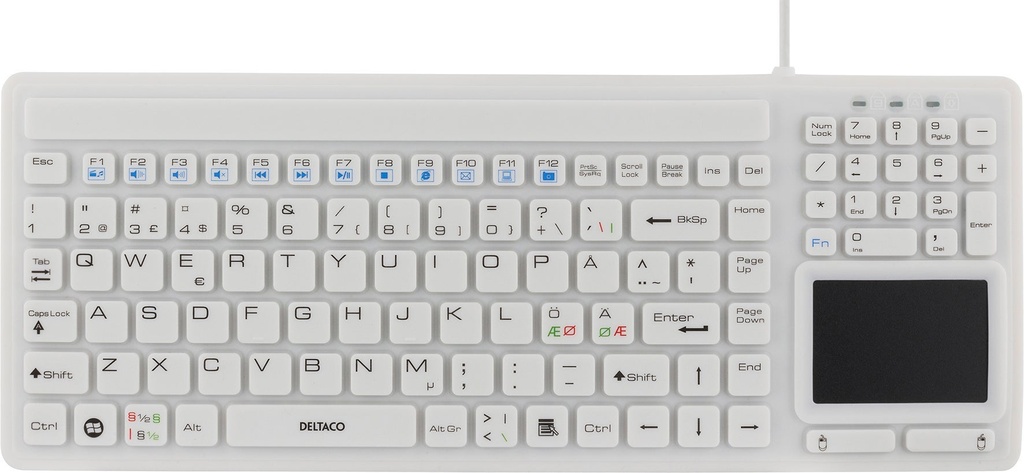 Tangentbord IP68 touchpad vit