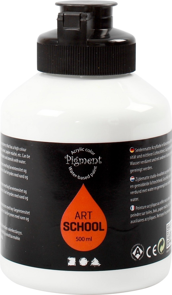 Akrylfärg Pigment 500ml vit