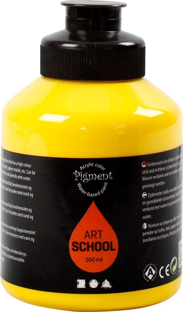Akrylfärg Pigment 500ml gul