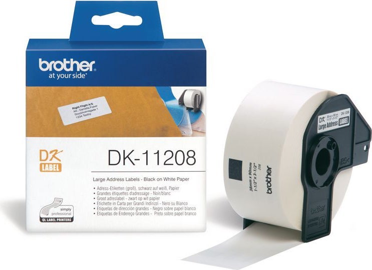 Etikett DK11208 38x90mm 400/rl