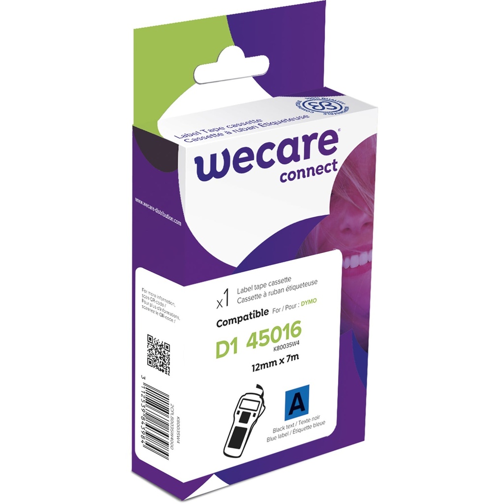 Märkband Wecare D1 sv/blå 12mm
