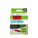 Märkband Dymo D1 svart/röd  12mm