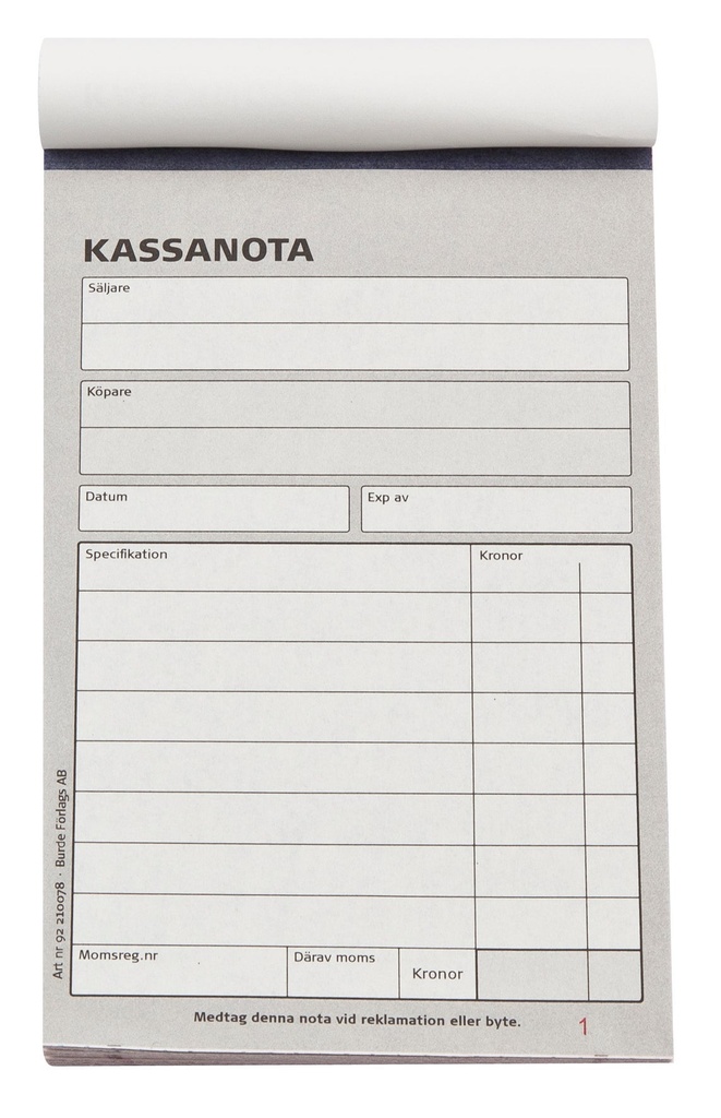 Kassanota 100x150 2x50 numrera