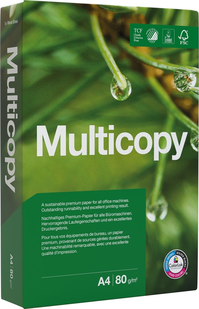 Kopieringspapper Multicopy A4 80g 500/pk