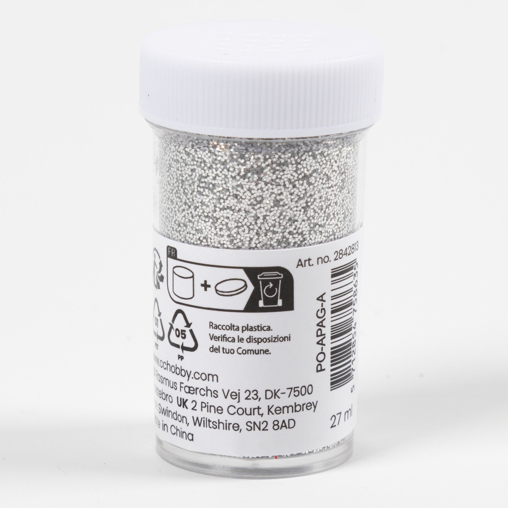 Glitter biologiskt 27ml silver