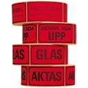 Varningsetikett Glas 1000/rl