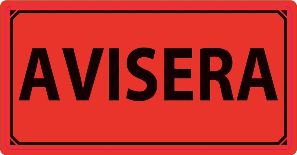 Varningsetikett Avisera 1000rl