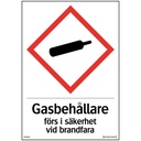 Skylt Gasbehållare A6 plast