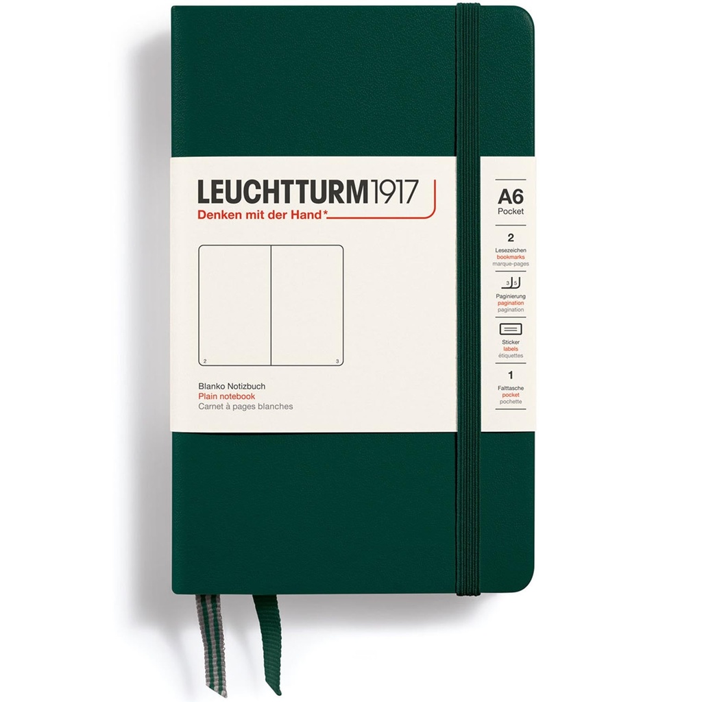 Ant.bok A6 h blank forestgreen