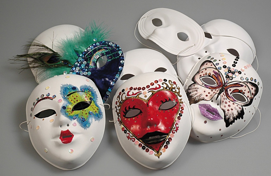 Halvmask papp 9,5x18,5cm 10/fp