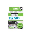Märkband Dymo D1 svart/klar  9mm