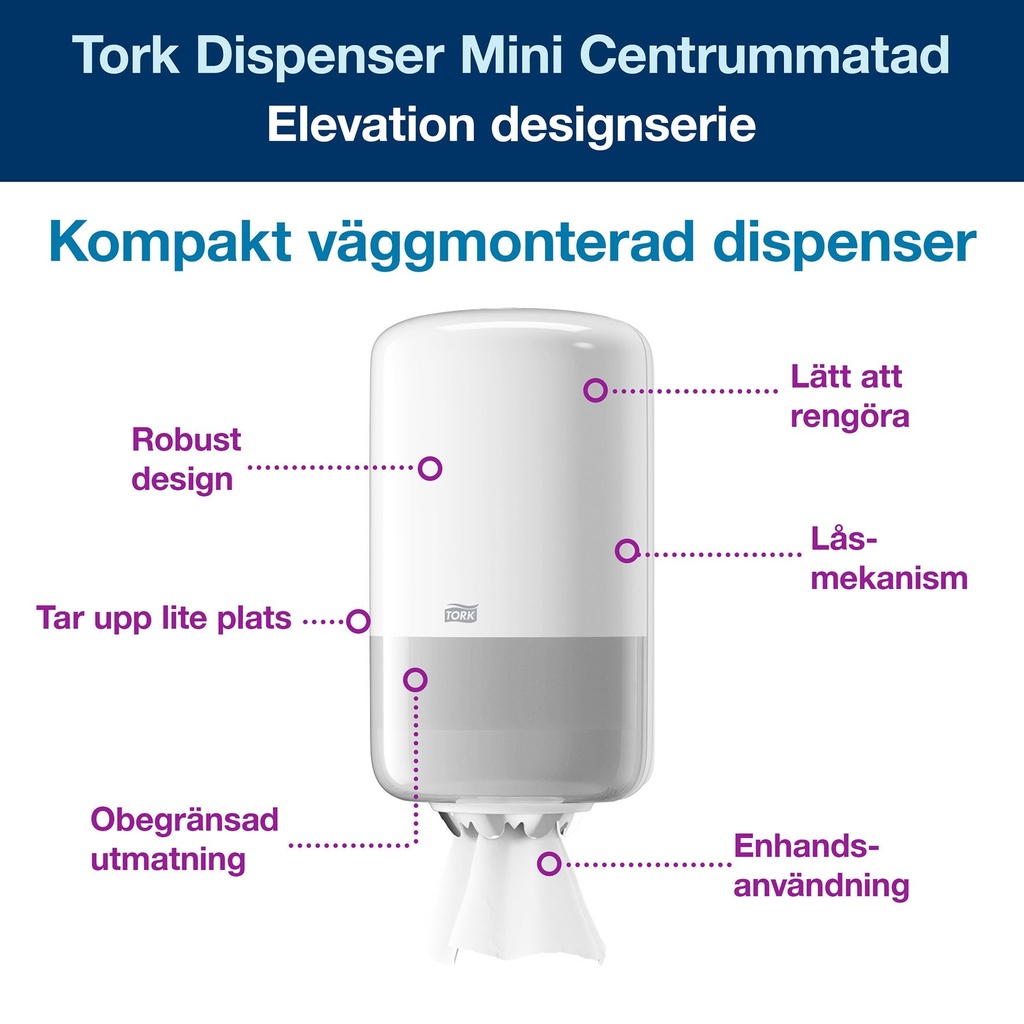 Dispenser Tork Mini M1 vit
