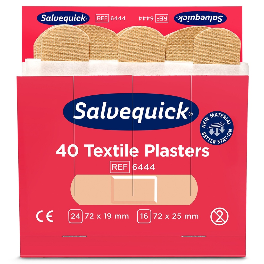 Plåster refill textil 40 plåster/fodral, 6 fodral/fp 6444