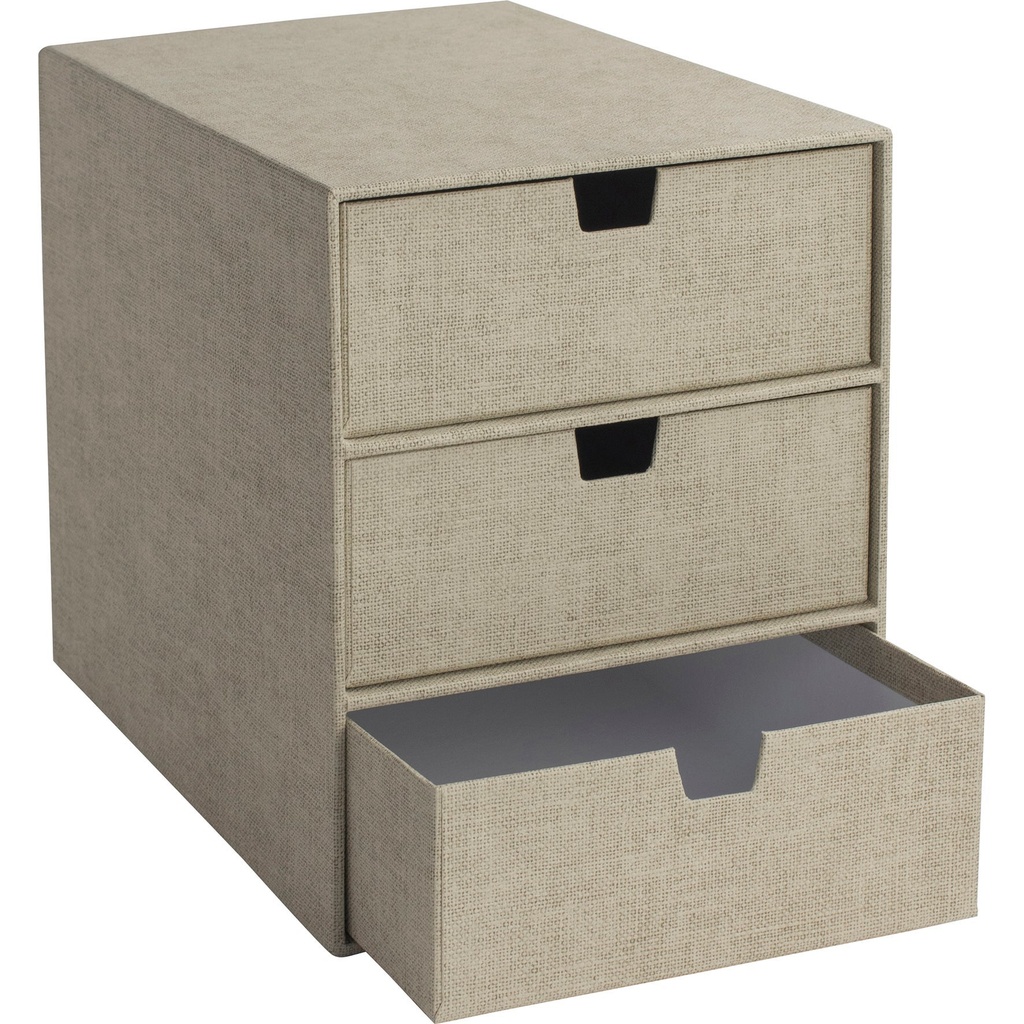 3-lådsbyrå Ingrid canvas linen