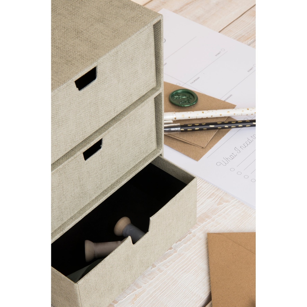 3-lådsbyrå Ingrid canvas linen