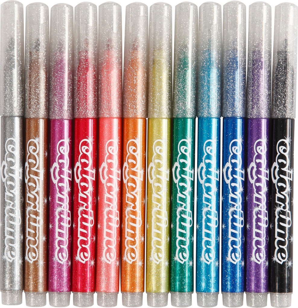Tuschpennor glitter 12/fp