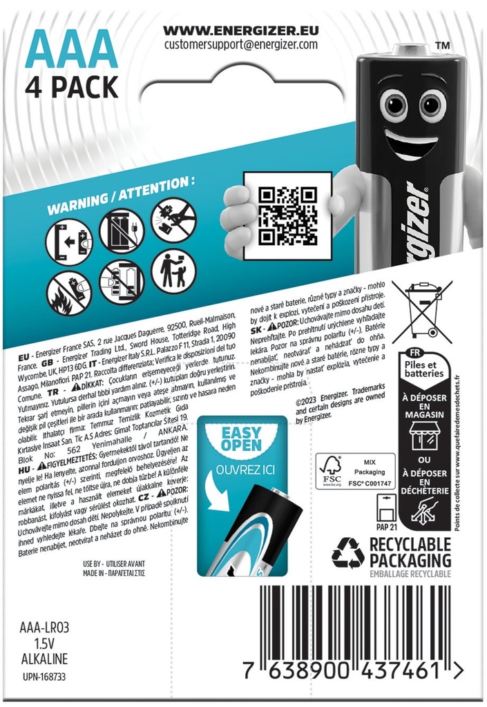 Batteri Max Plus Alk AAA 4p