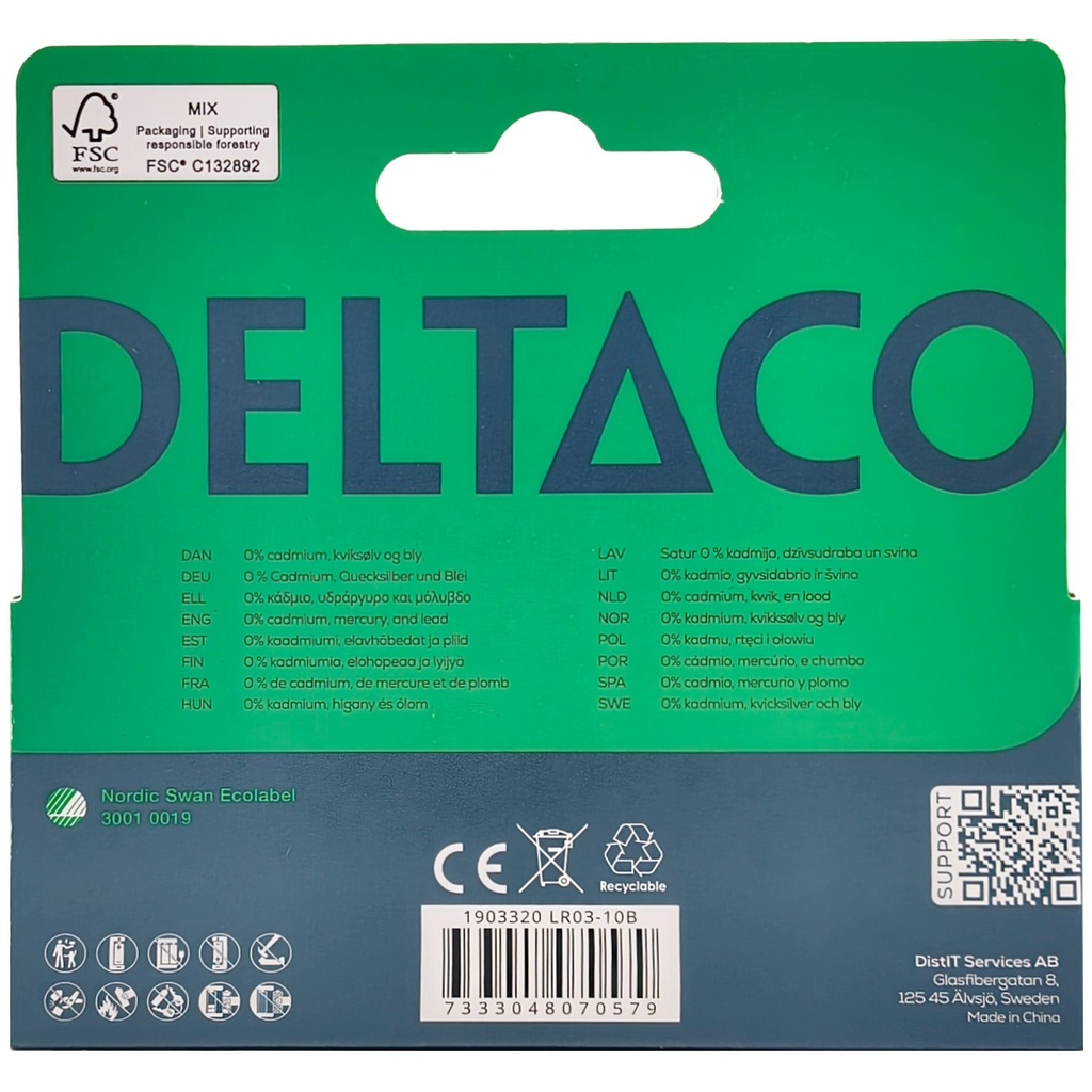 Batteri Alk AAA LR03 10/fp