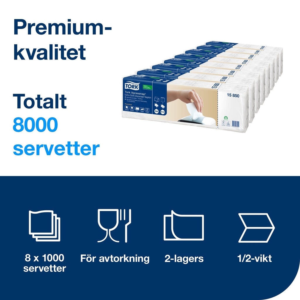 Tork Premium servett N4 8000/k