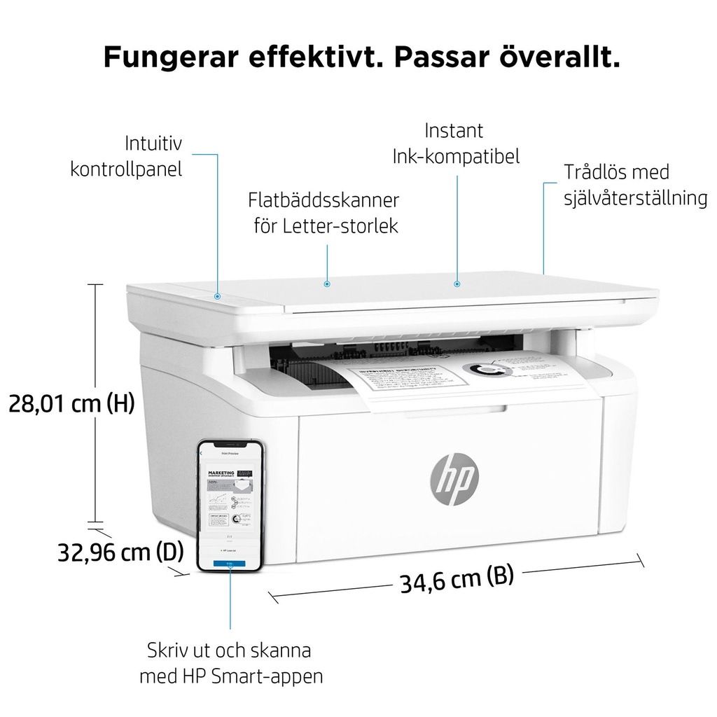 Skrivare HP LaserJet MFP M140w