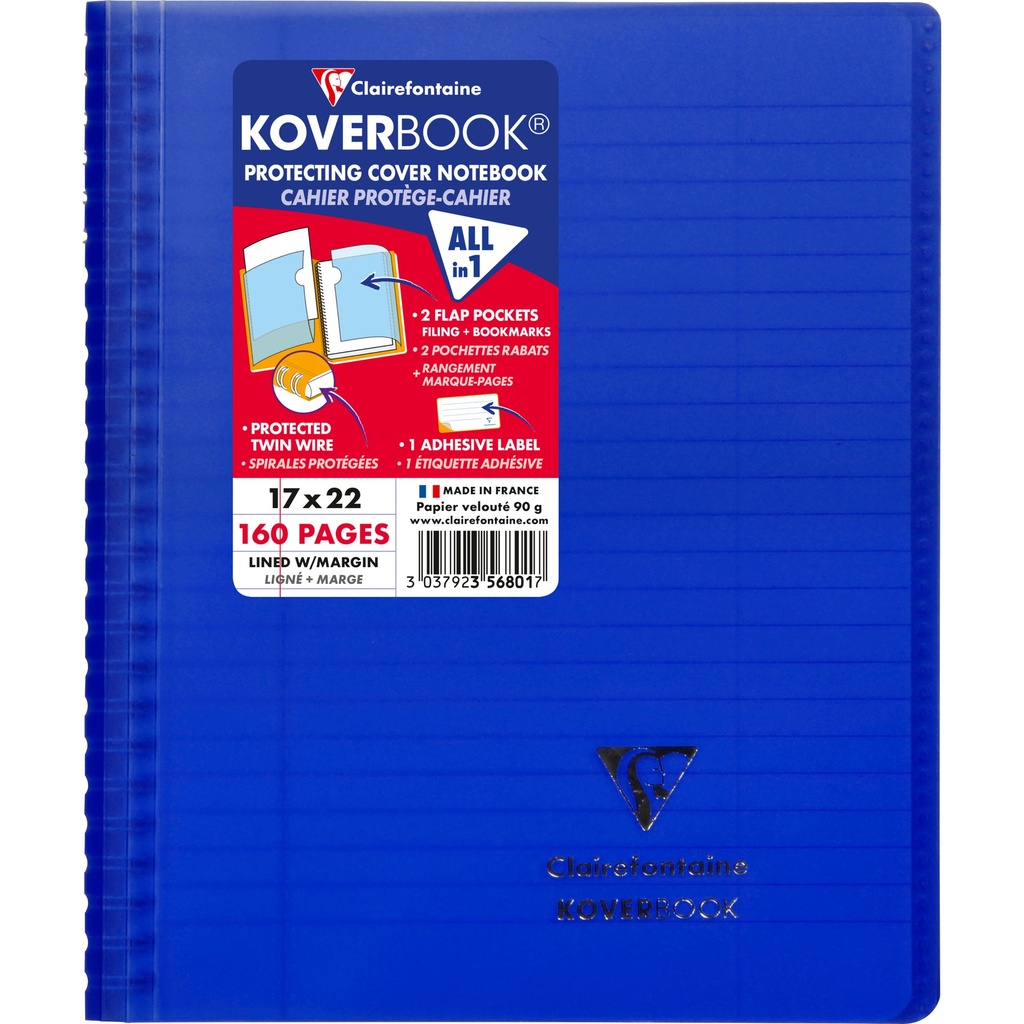Kollegieblock Koverbook 17x22