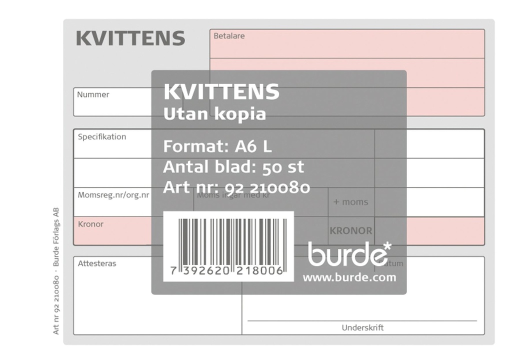 Kvittens A6L 50blad