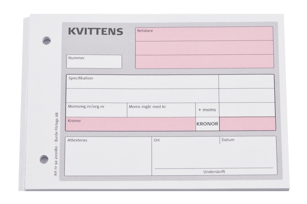 Kvittens A6L 50blad