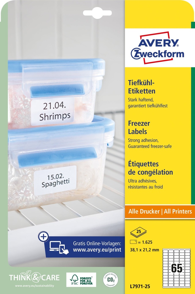 Frysetiket 38,1x21,2 1625/fp