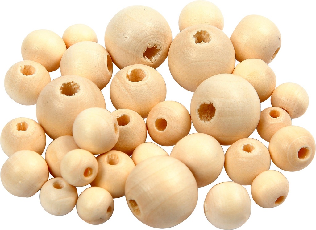 Pärlor trä mix 8,10,12,15 175g
