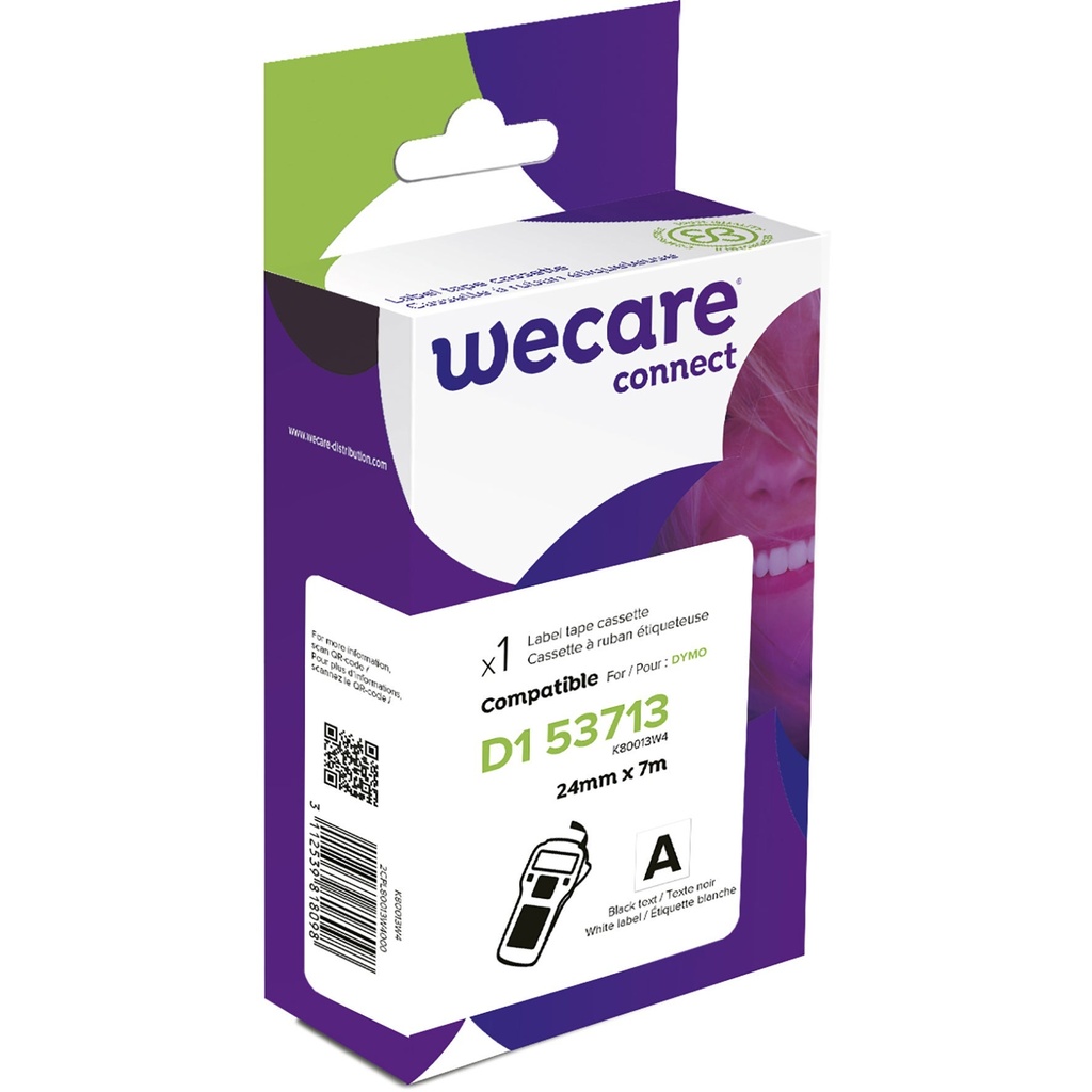 Märkband Wecare D1 sv/vit 24mm