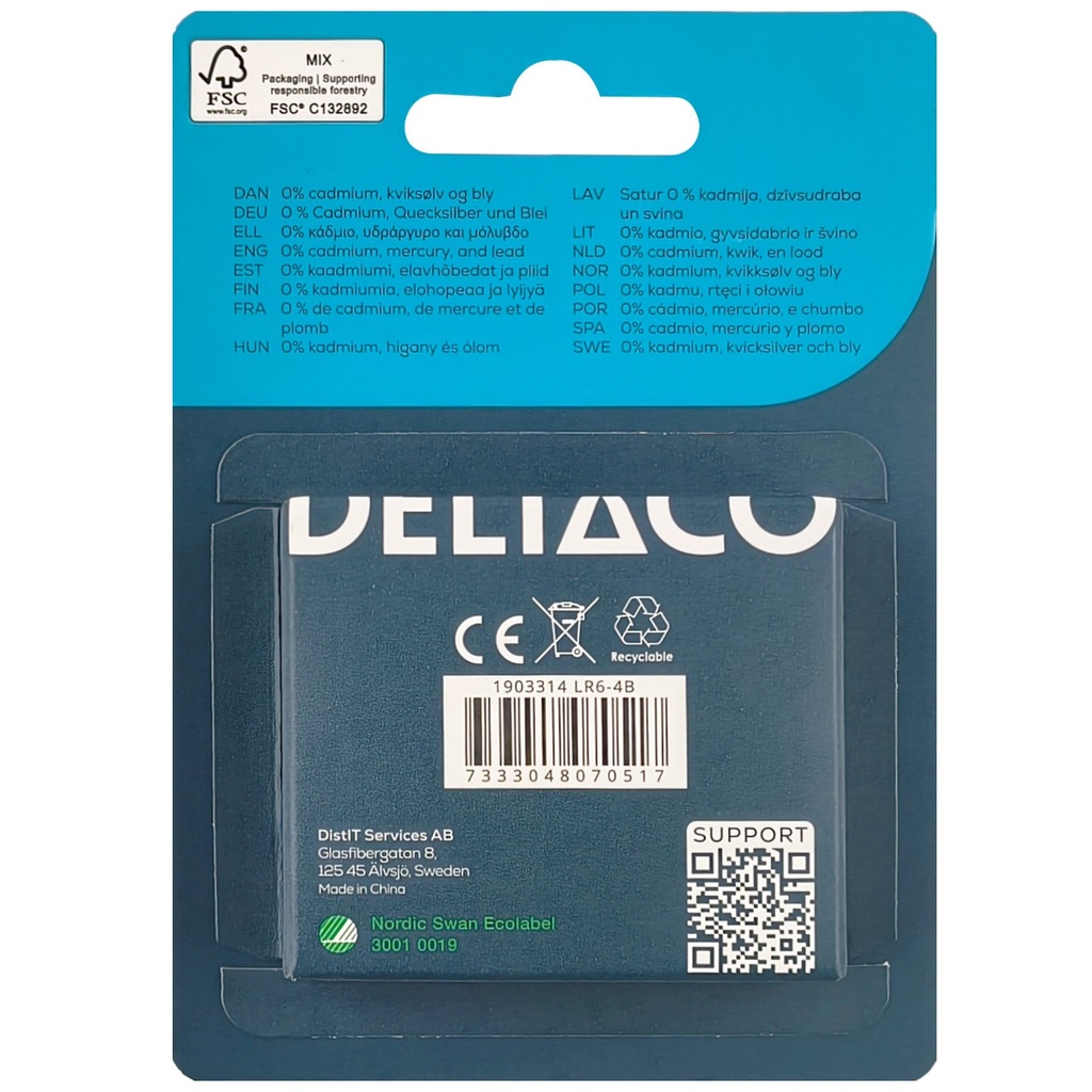 Batteri Alk AA LR6 4/fp