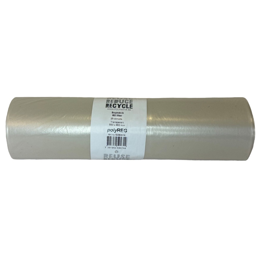 Sopsäck PolyREG 60L tran.35 my