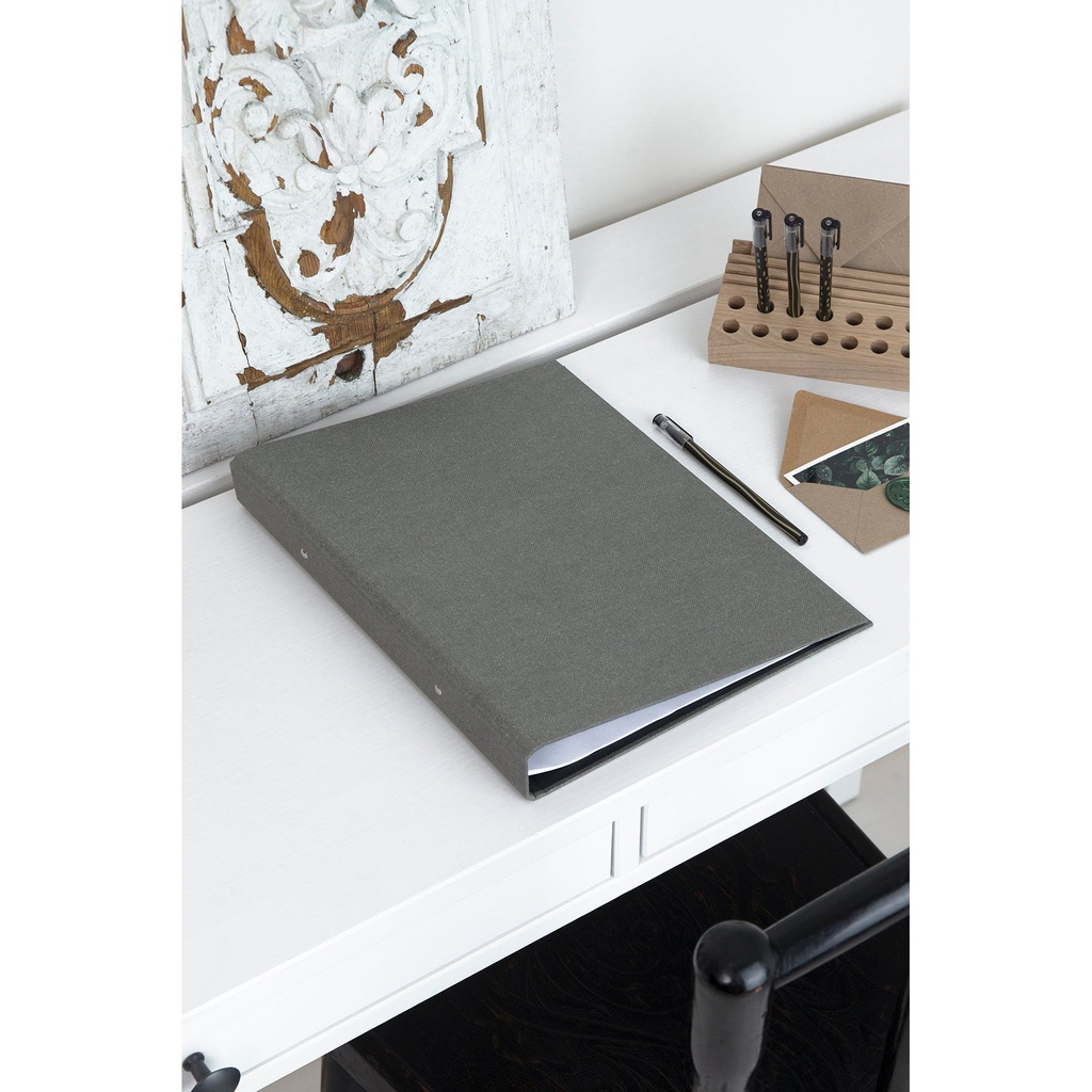 Ringpärm Bigso canvas grå