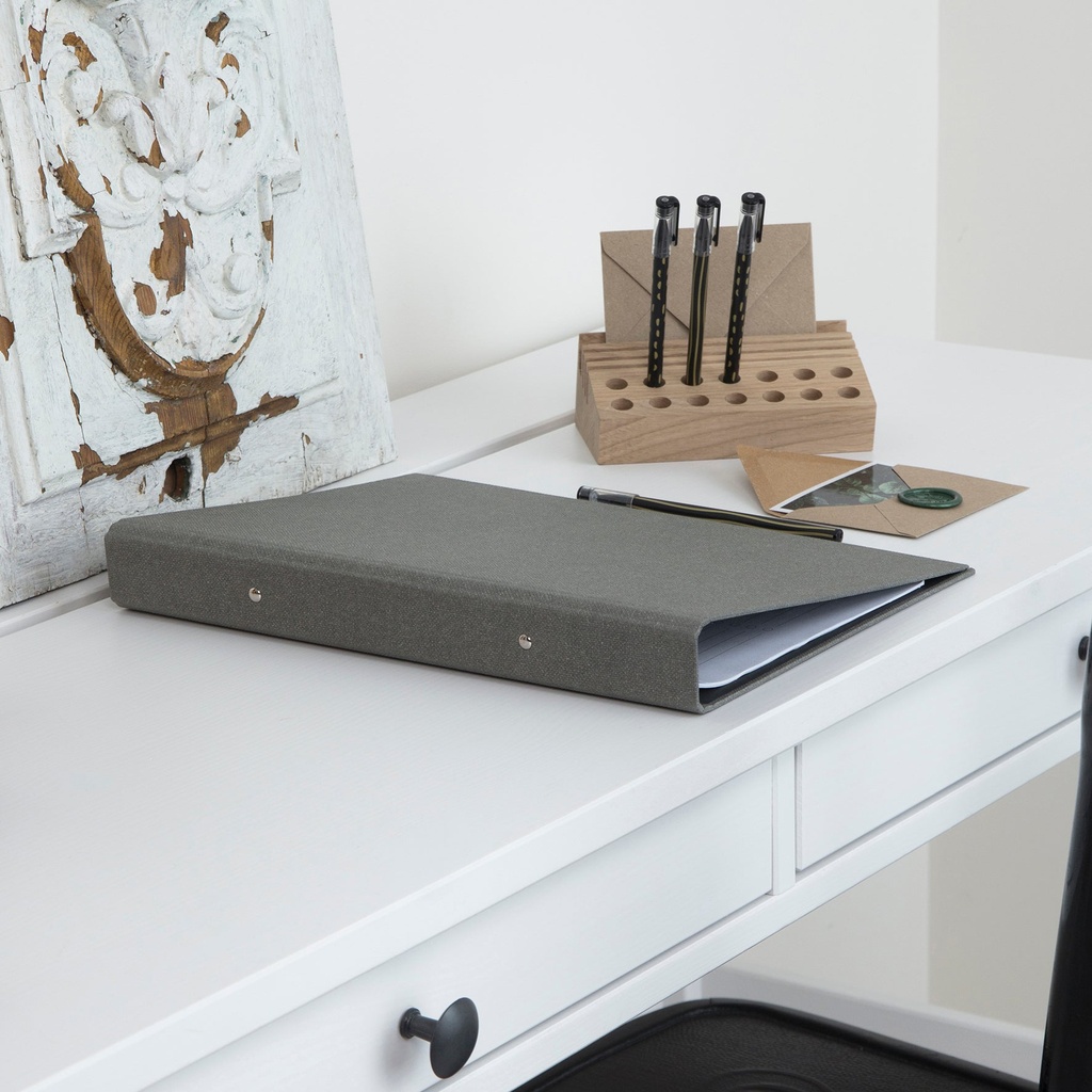 Ringpärm Bigso canvas grå