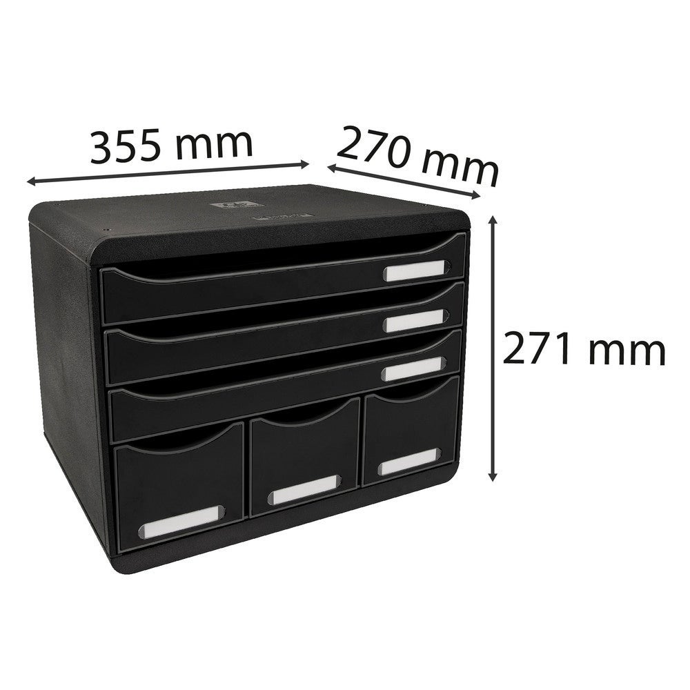 Box Exacompta 6lådor svart