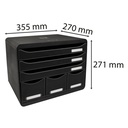Box Exacompta 6lådor svart