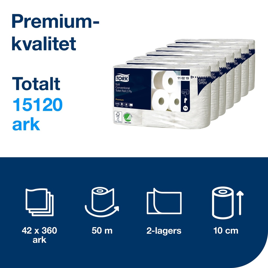 Tork mjukt toalettpapper T4