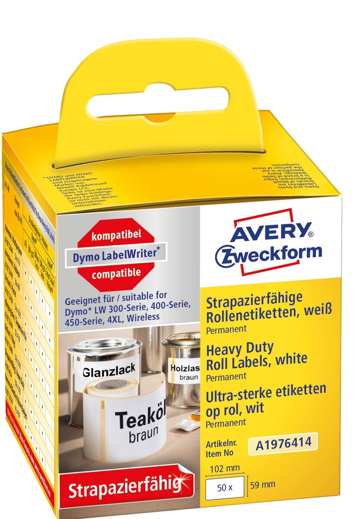 Etikett Avery durable 59x102mm