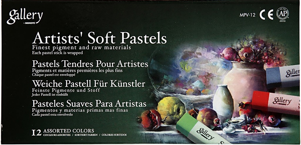 Torrpastellkritor mix 12färger