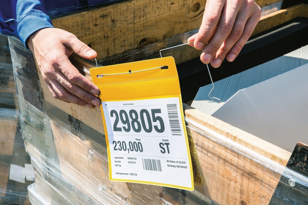 Plastficka A5L trådb gul 50/fp